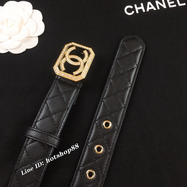 Chanel專門店2021新款女士皮帶 香奈兒經典字母扣牛皮腰帶  jjp2623